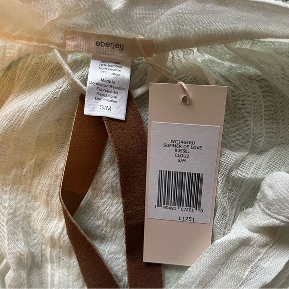 NWT Eberjey Women's White Summer Of Love Russel Chambray Cover Up Dress Size S - Picture 8 of 8